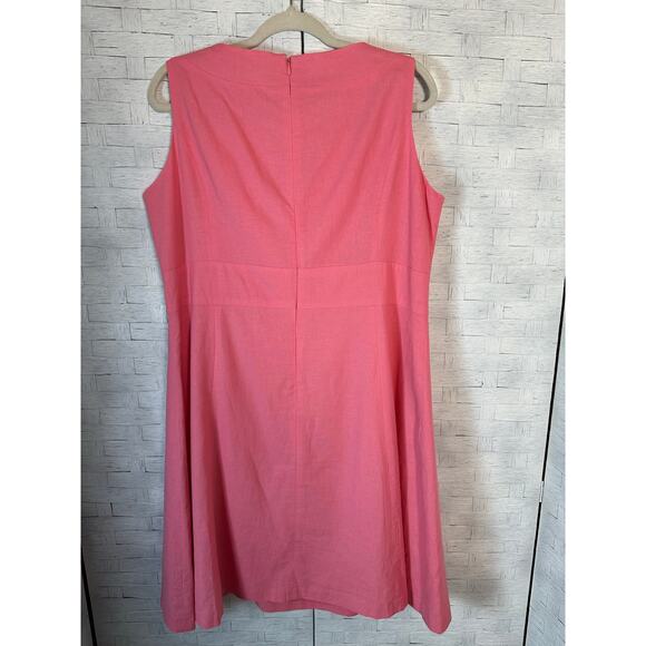 Chadwick’s Boston women’s linen dress sleeveless fit & flare plus size summer - Picture 2 of 11